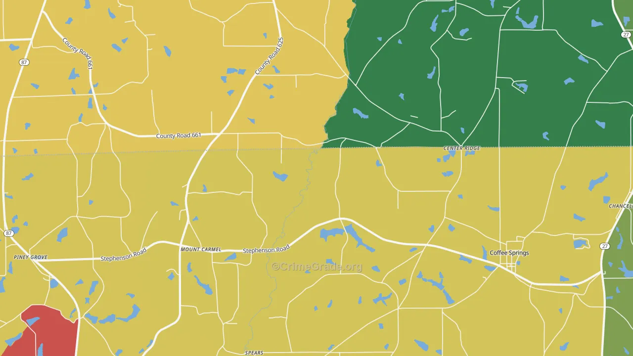Sellersville, AL Map of Drug-Related Crime Rates