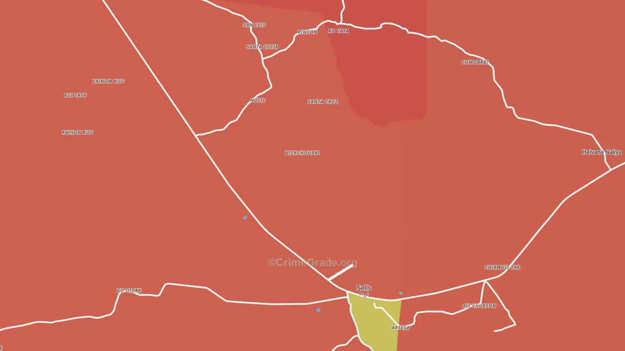Sells, AZ Map of Drug-Related Crime Rates