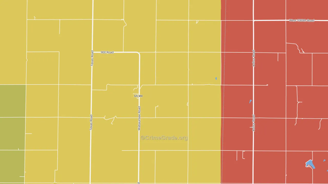 Selma, KS Map of Drug-Related Crime Rates