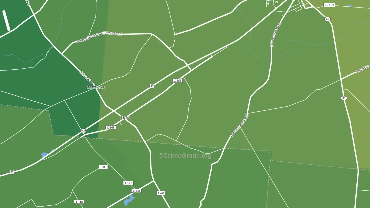 Selma, OH Map of Drug-Related Crime Rates