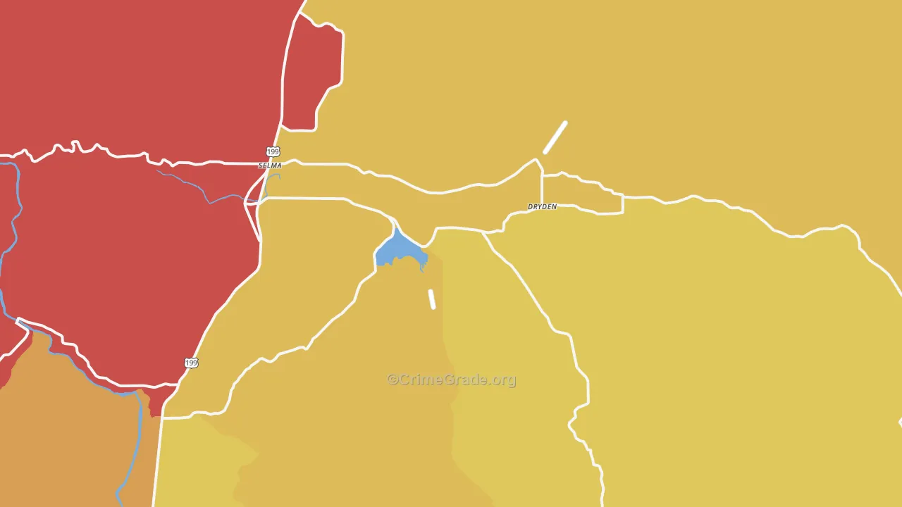 Selma, OR Map of Drug-Related Crime Rates