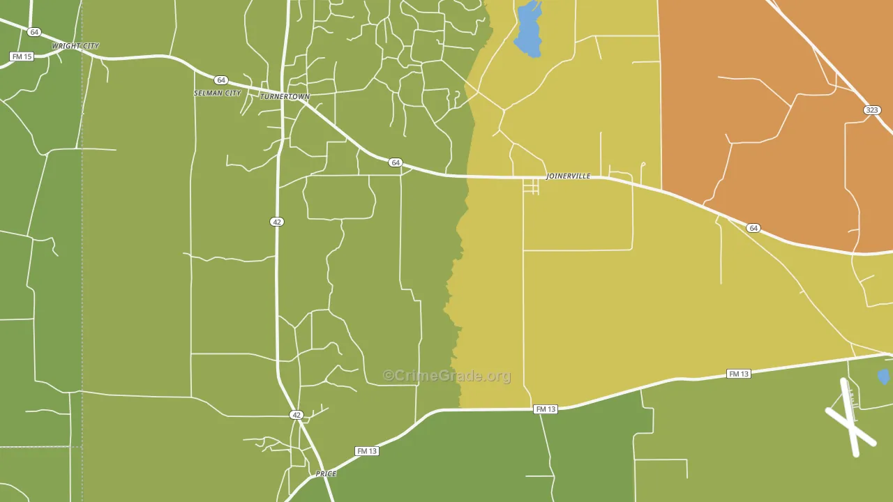 Selman City, TX Map of Drug-Related Crime Rates