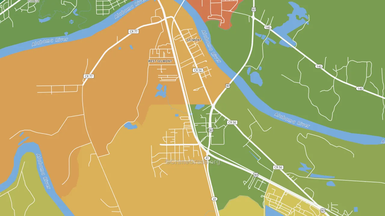 Selmont-West Selmont, AL Map of Drug-Related Crime Rates