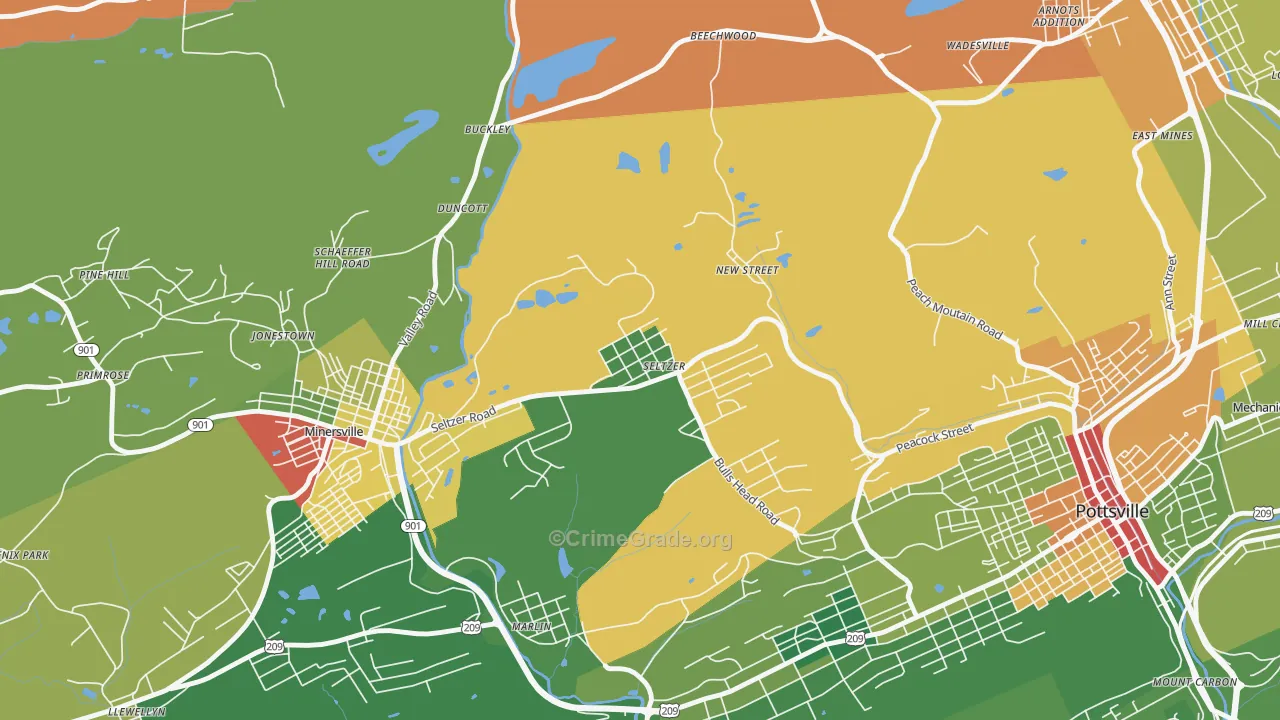 Seltzer, PA Map of Drug-Related Crime Rates