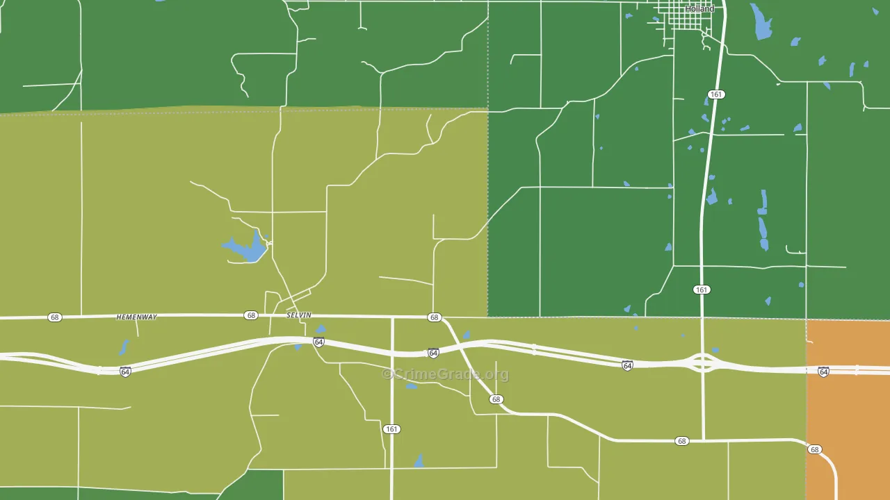 Selvin, IN Map of Drug-Related Crime Rates