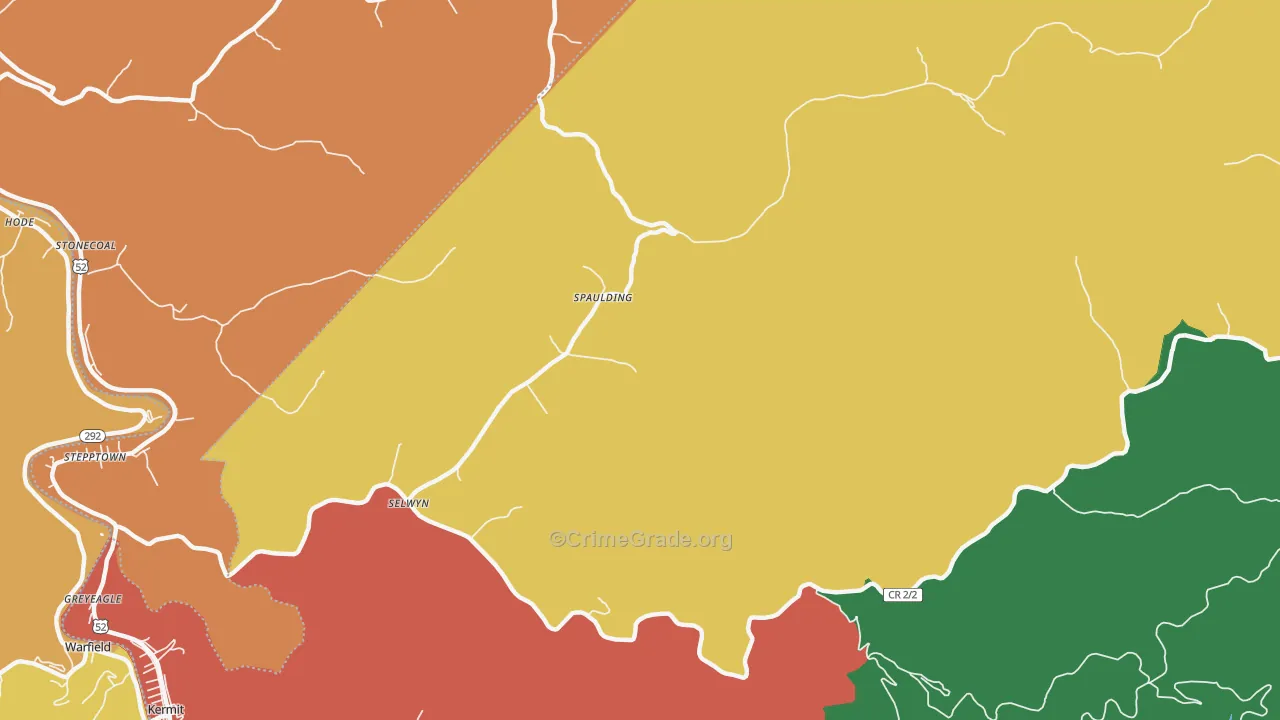 Selwyn, WV Map of Drug-Related Crime Rates