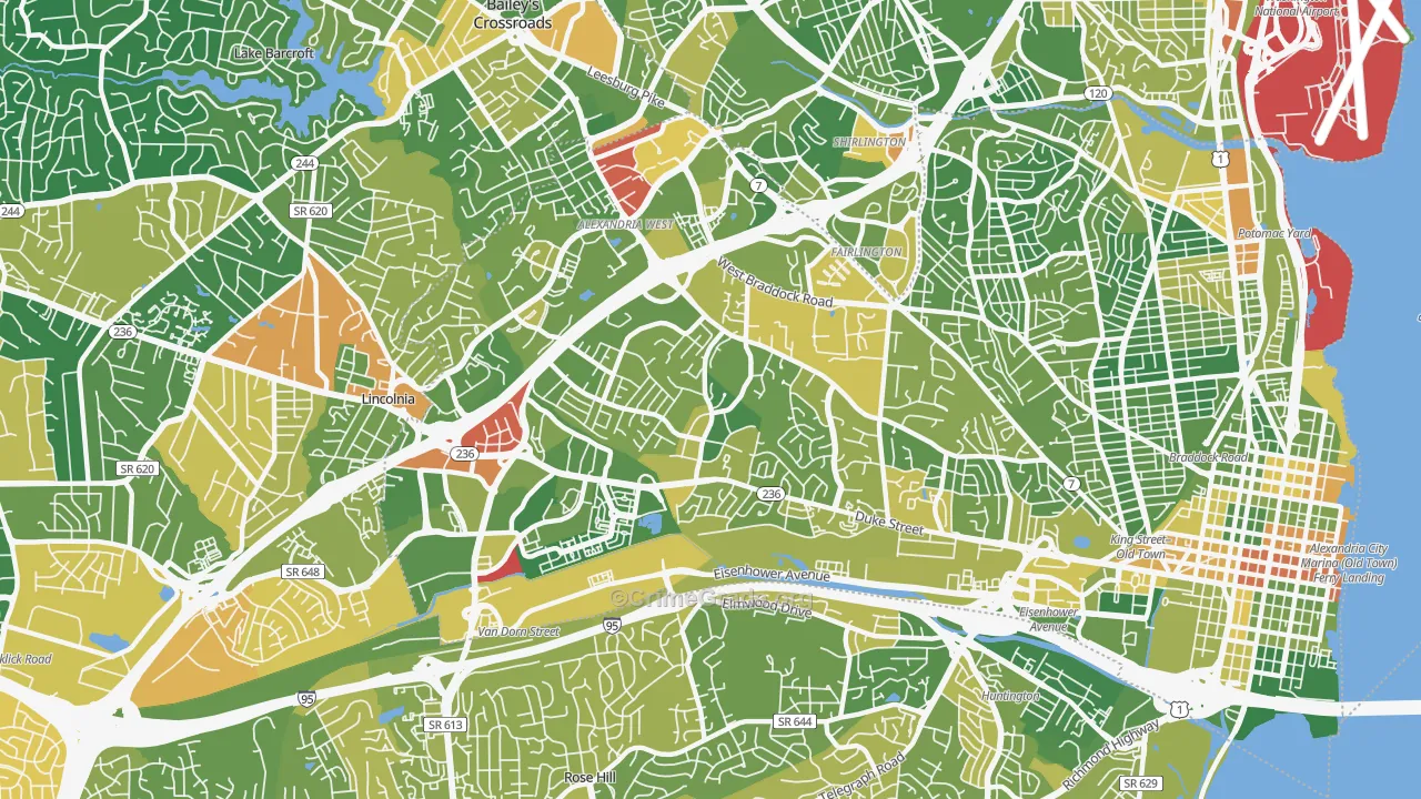 Seminary Hill, Alexandria, VA Map of Drug-Related Crime Rates