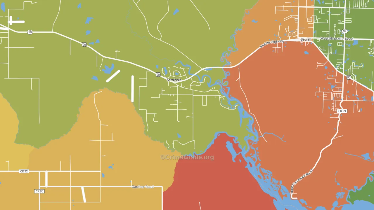 Seminole, AL Map of Drug-Related Crime Rates