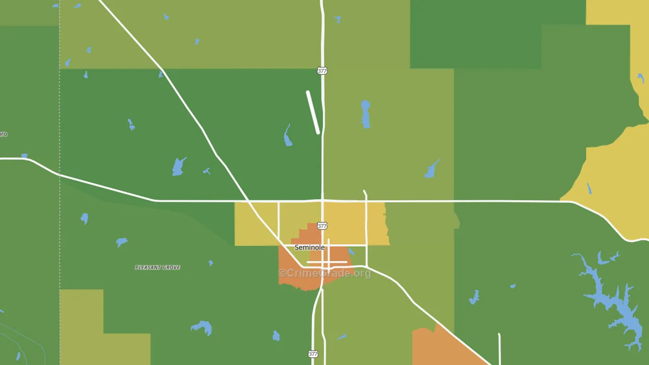 Seminole, OK Map of Drug-Related Crime Rates