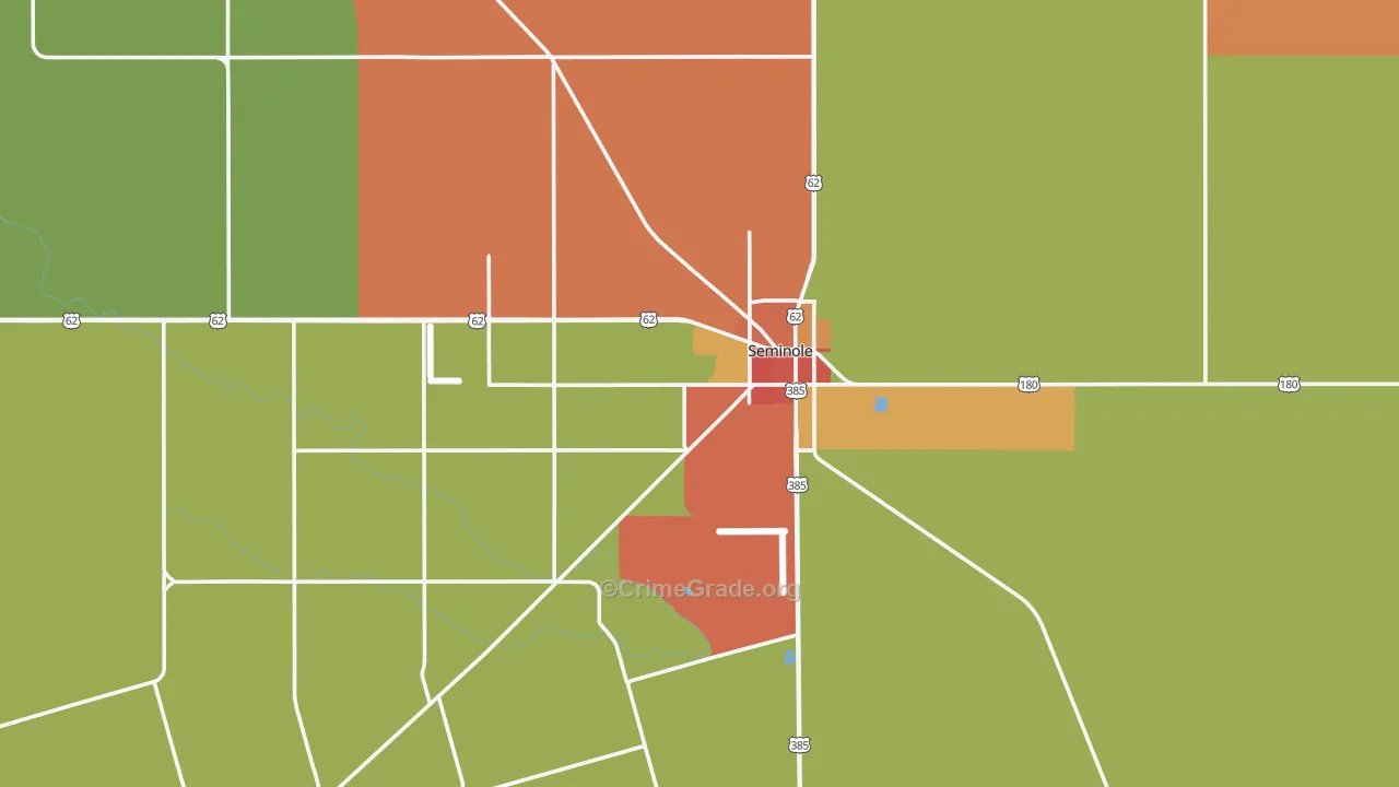 Seminole, TX Map of Drug-Related Crime Rates
