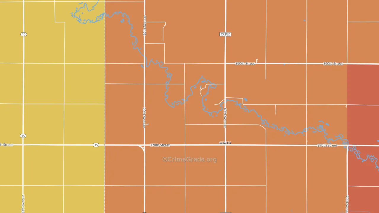 Seneca, IA Map of Drug-Related Crime Rates