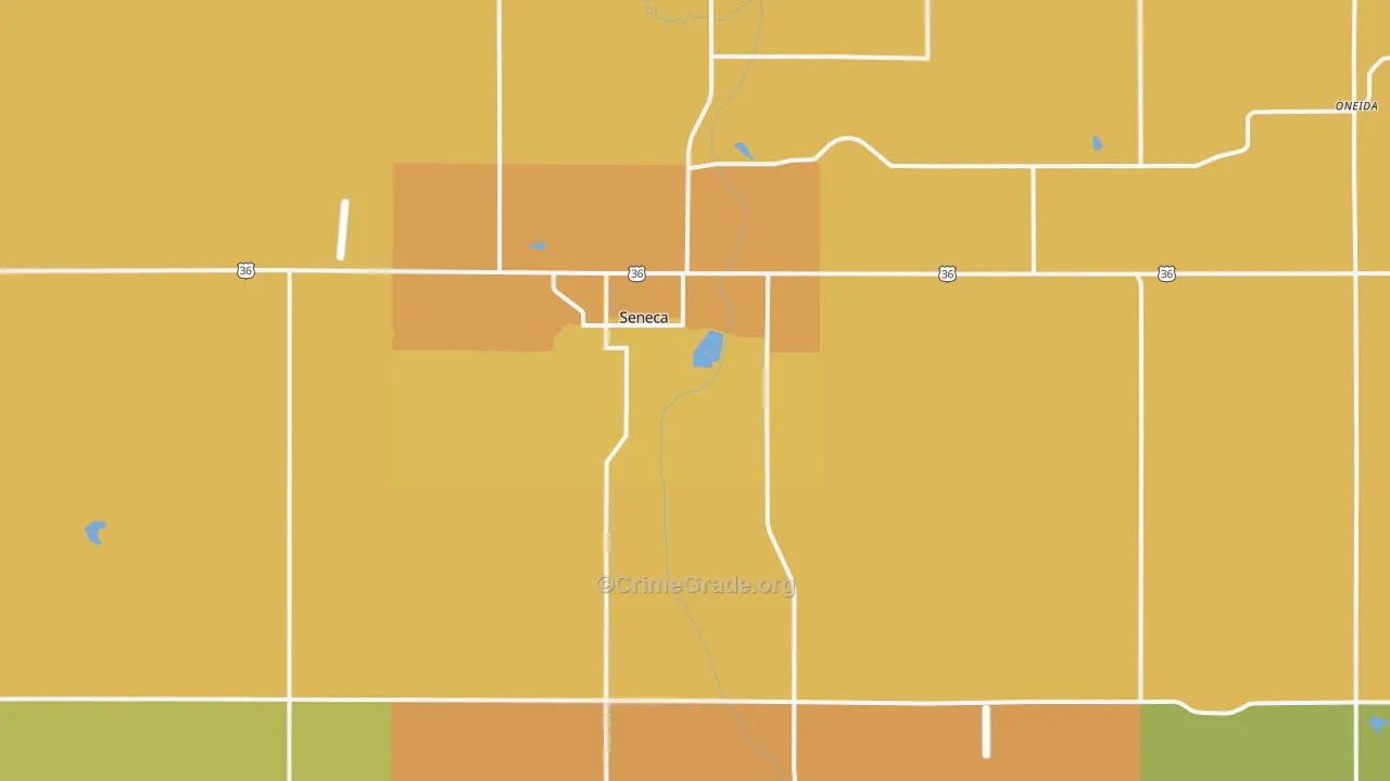 Seneca, KS Map of Drug-Related Crime Rates