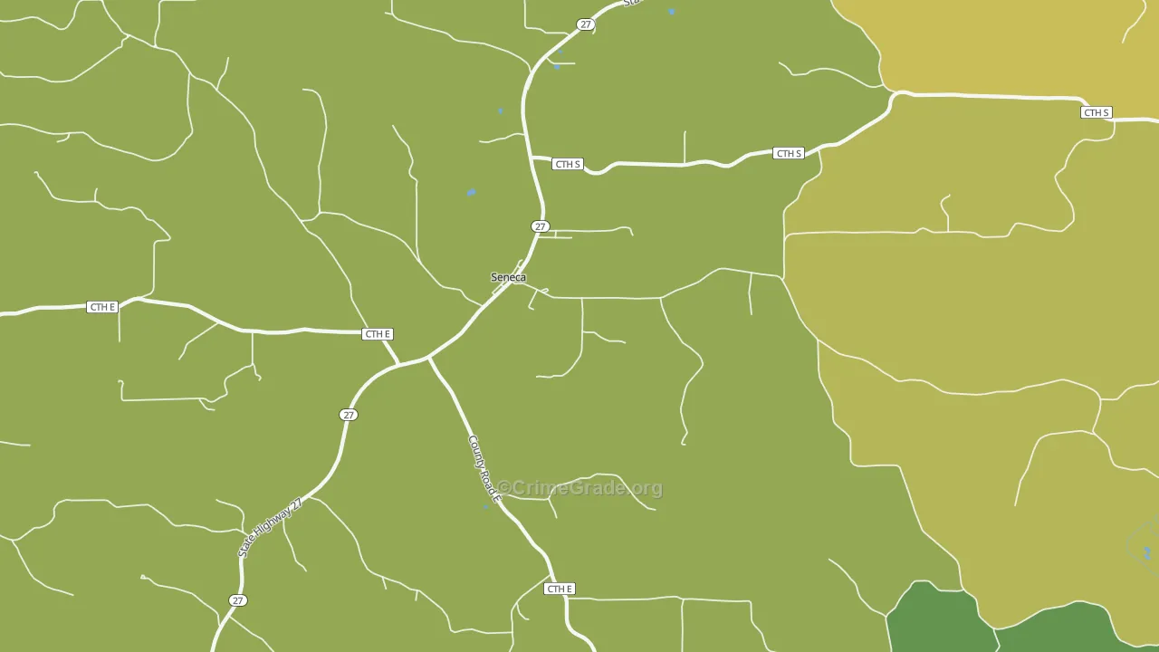 Seneca, WI Map of Drug-Related Crime Rates