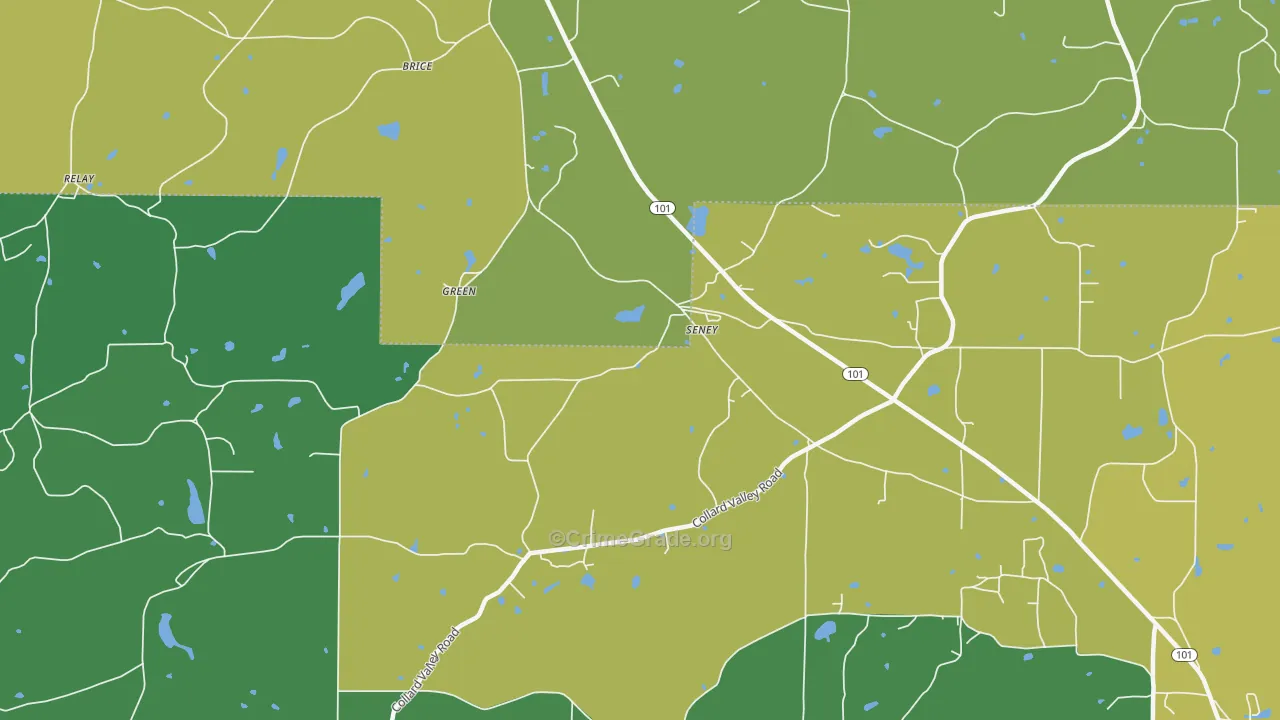 Seney, GA Map of Drug-Related Crime Rates