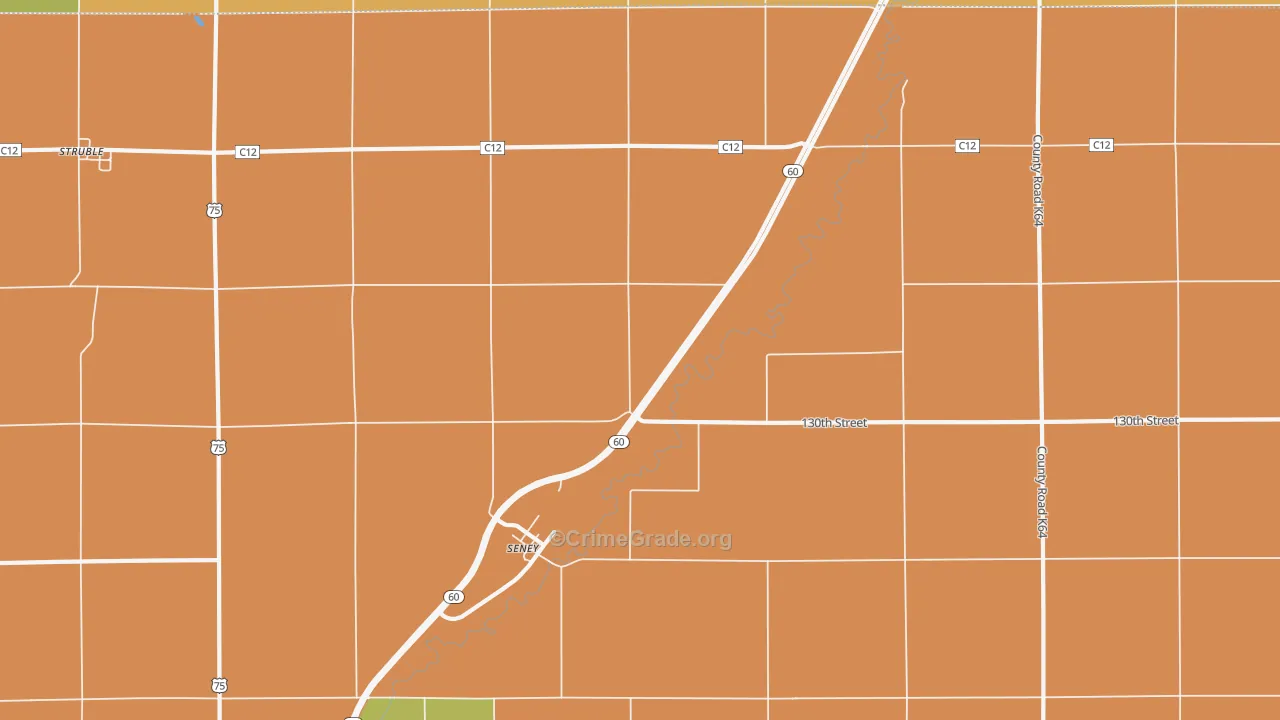 Seney, IA Map of Drug-Related Crime Rates