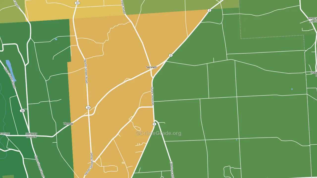 Sennett, NY Map of Drug-Related Crime Rates