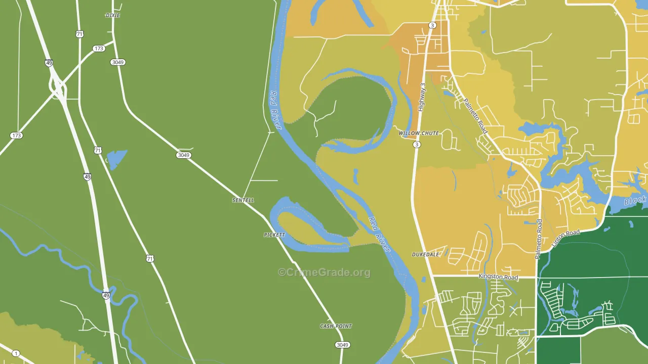 Sentell, LA Map of Drug-Related Crime Rates