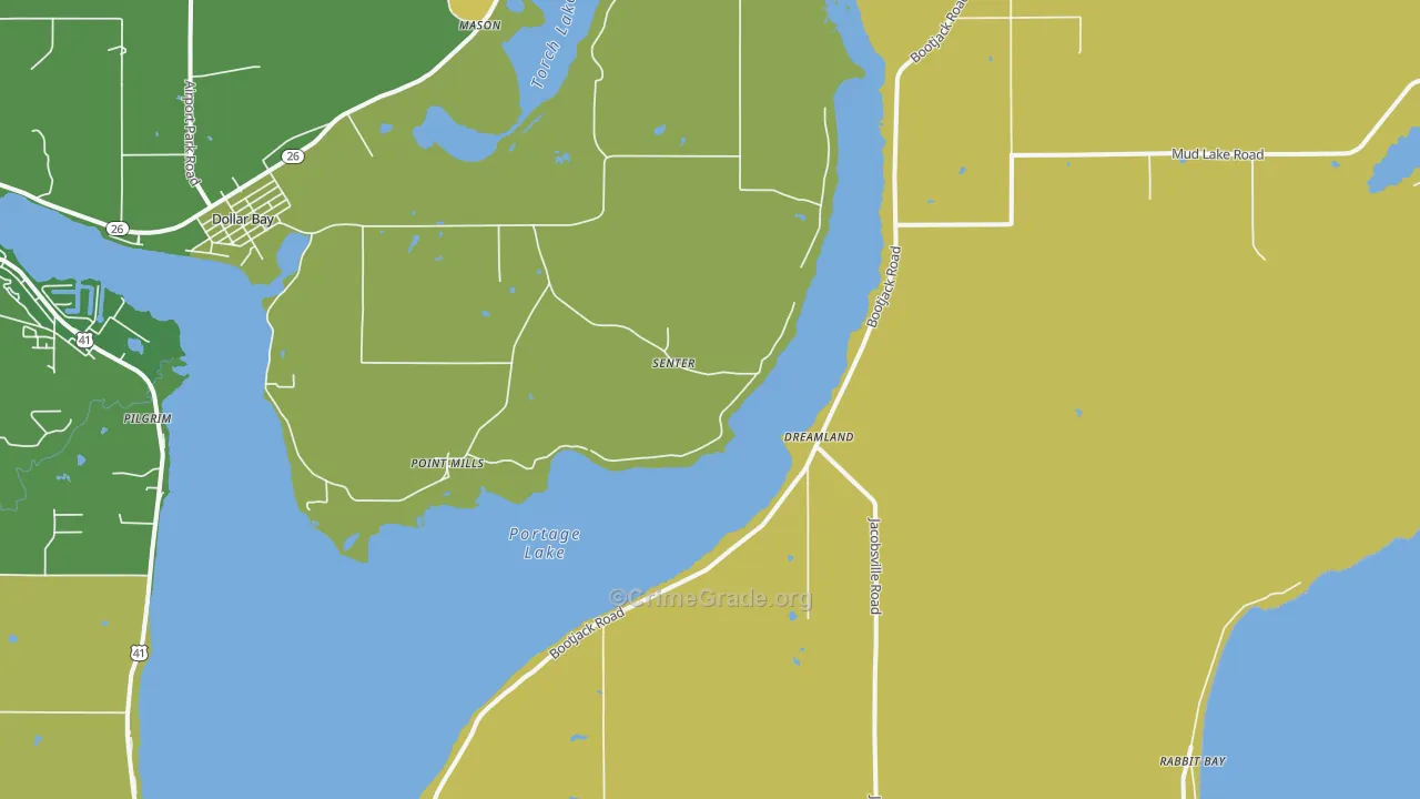 Senter, MI Map of Drug-Related Crime Rates