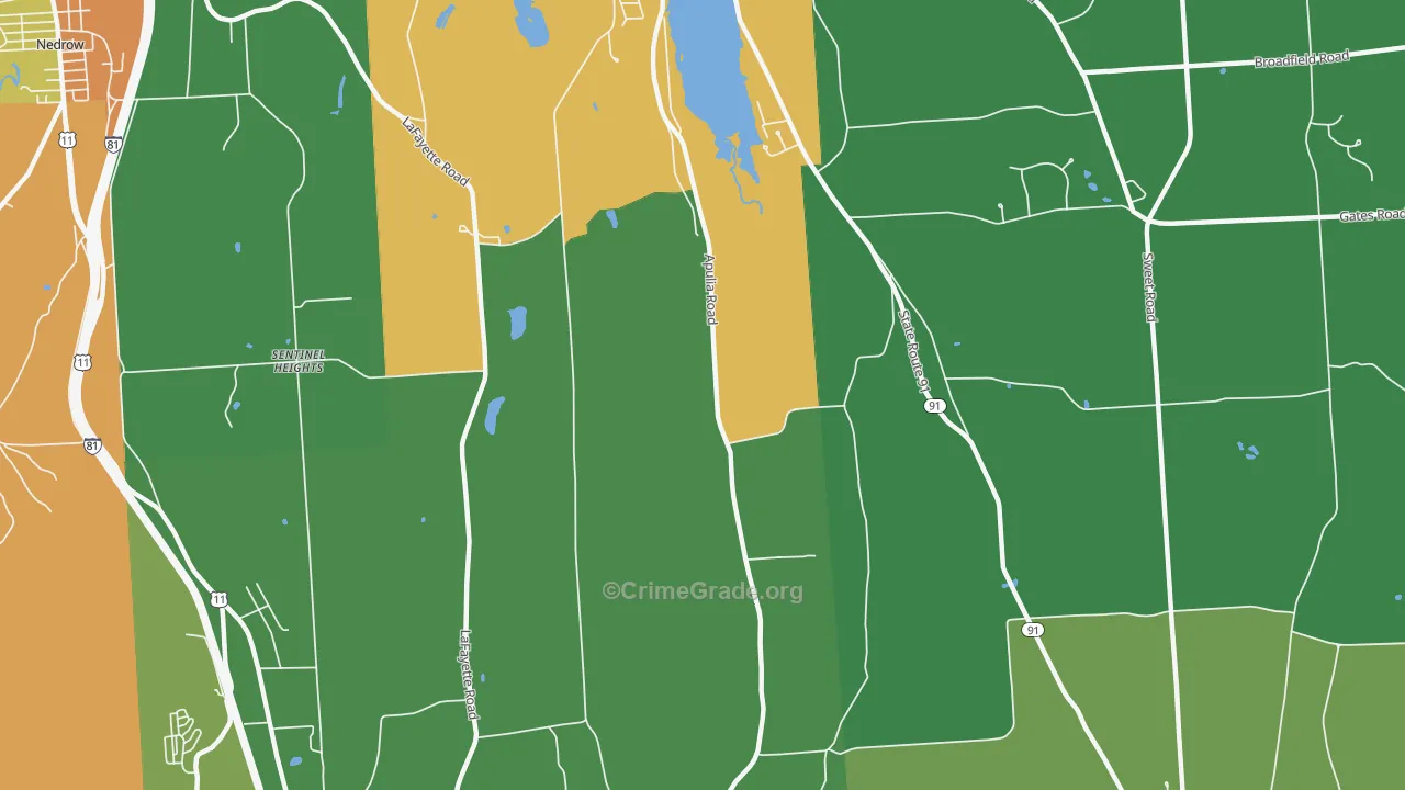 Sentinel Heights, NY Map of Drug-Related Crime Rates