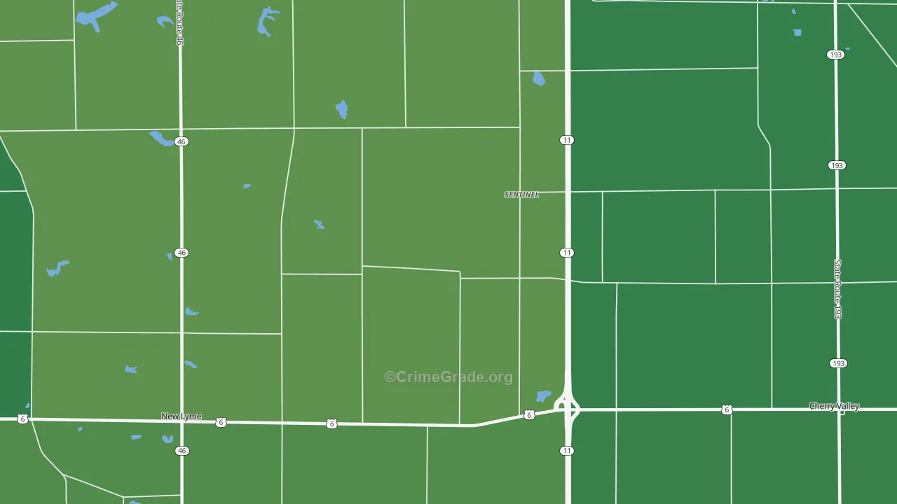 Sentinel, OH Map of Drug-Related Crime Rates