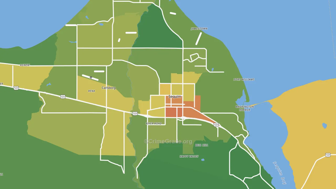 Sequim, WA Map of Drug-Related Crime Rates