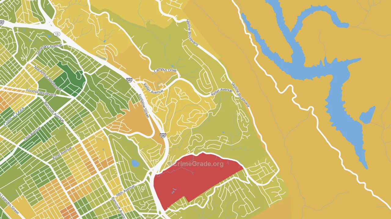 Sequoyah, Oakland, CA Map of Drug-Related Crime Rates