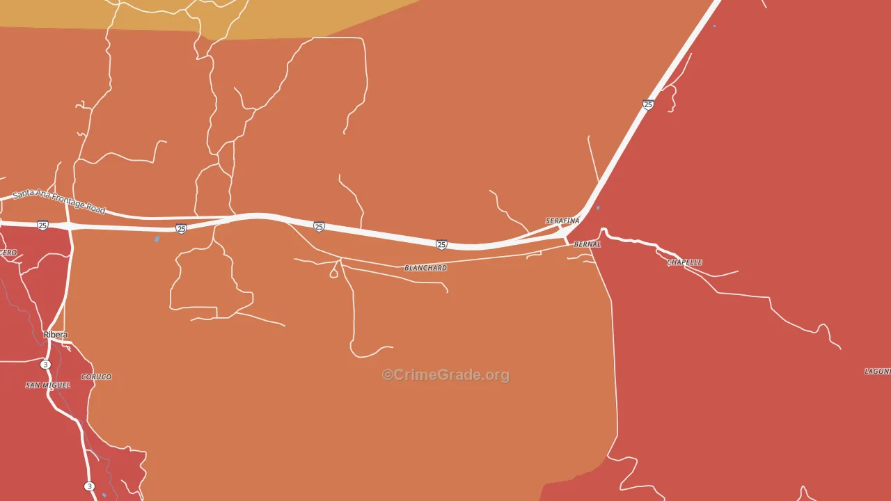 Serafina, NM Map of Drug-Related Crime Rates