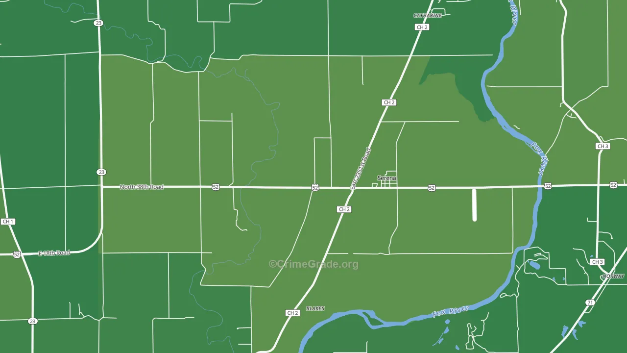 Serena, IL Map of Drug-Related Crime Rates