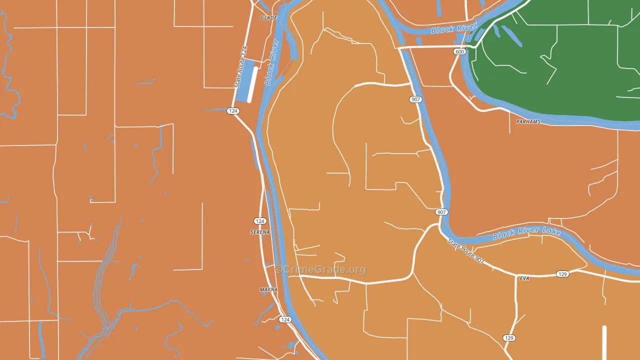 Serena, LA Map of Drug-Related Crime Rates