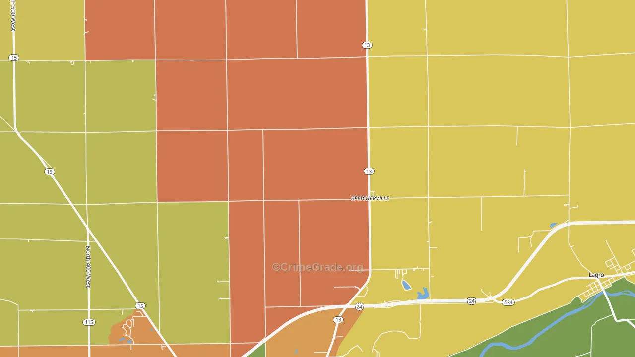 Servia, IN Map of Drug-Related Crime Rates