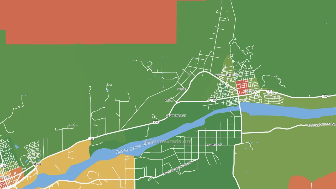 Sespe, CA Map of Drug-Related Crime Rates