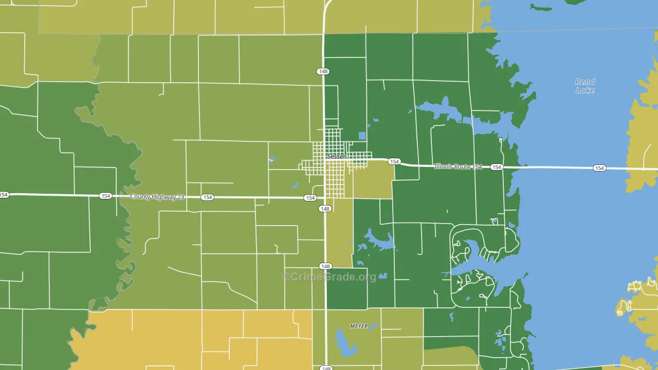 Sesser, IL Map of Drug-Related Crime Rates