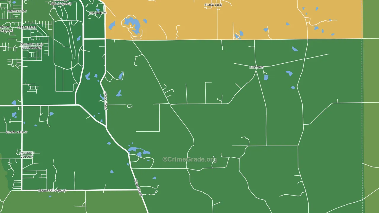 Sessums, MS Map of Drug-Related Crime Rates
