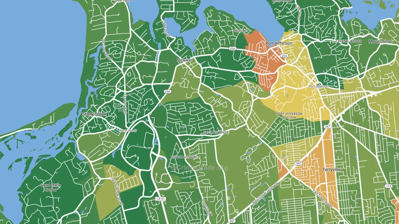 Setauket-East Setauket, NY Map of Drug-Related Crime Rates