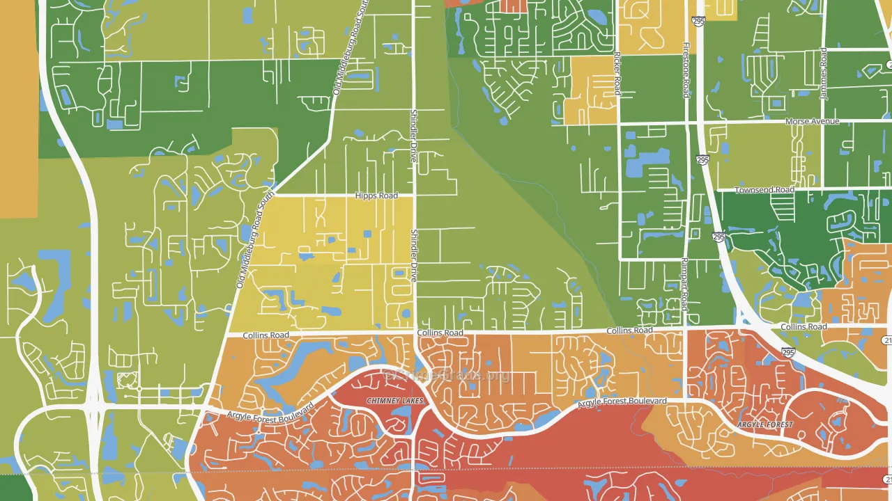 Settlers Landing, Jacksonville, FL Map of Drug-Related Crime Rates