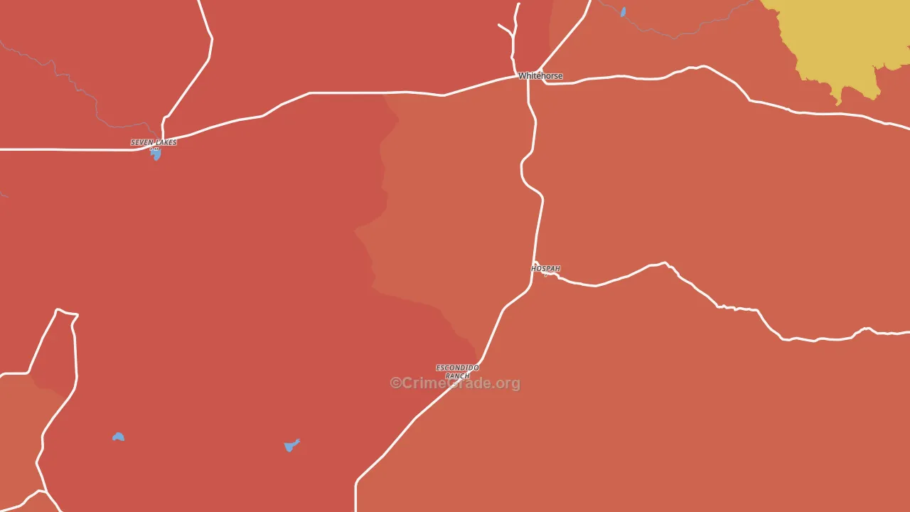 Seven Lakes, NM Map of Drug-Related Crime Rates