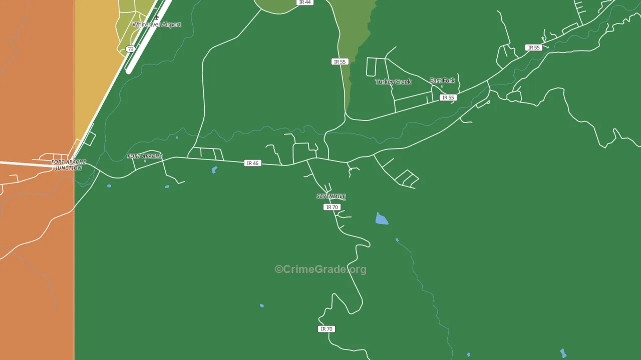 Seven Mile, AZ Map of Drug-Related Crime Rates