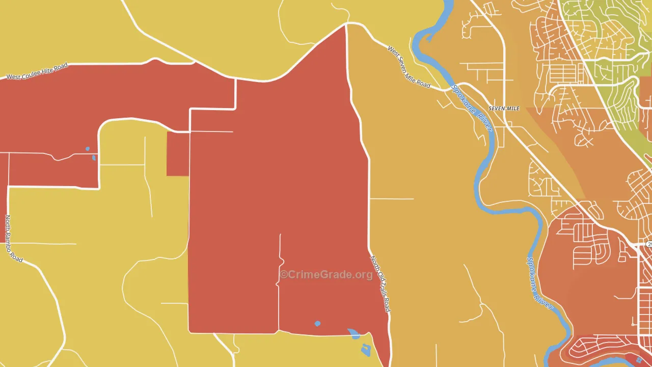 Seven Mile, WA Map of Drug-Related Crime Rates