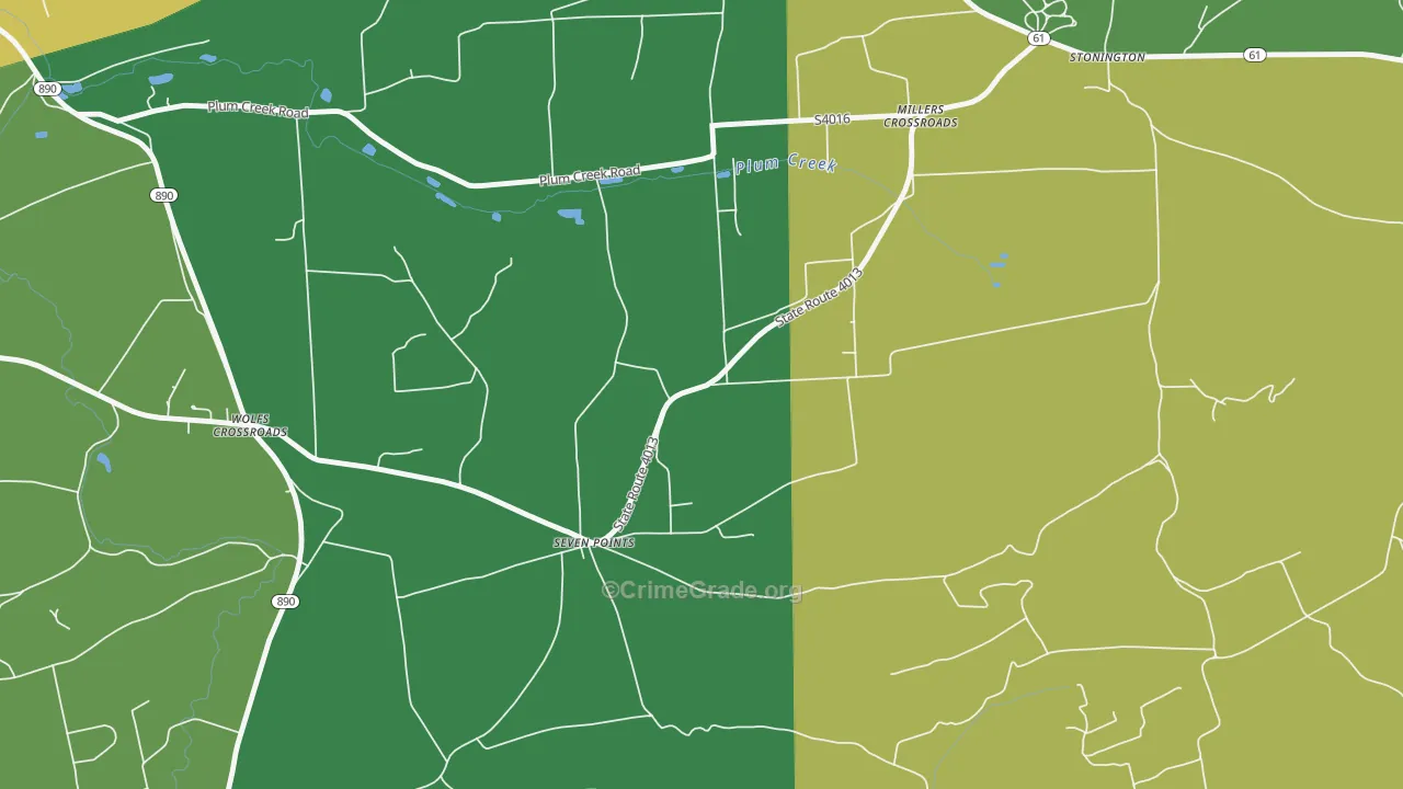 Seven Points, PA Map of Drug-Related Crime Rates
