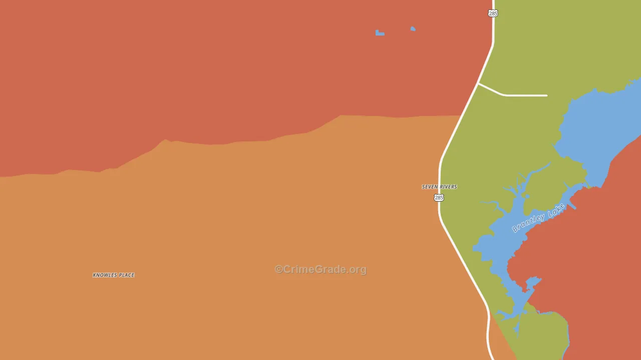 Seven Rivers, NM Map of Drug-Related Crime Rates