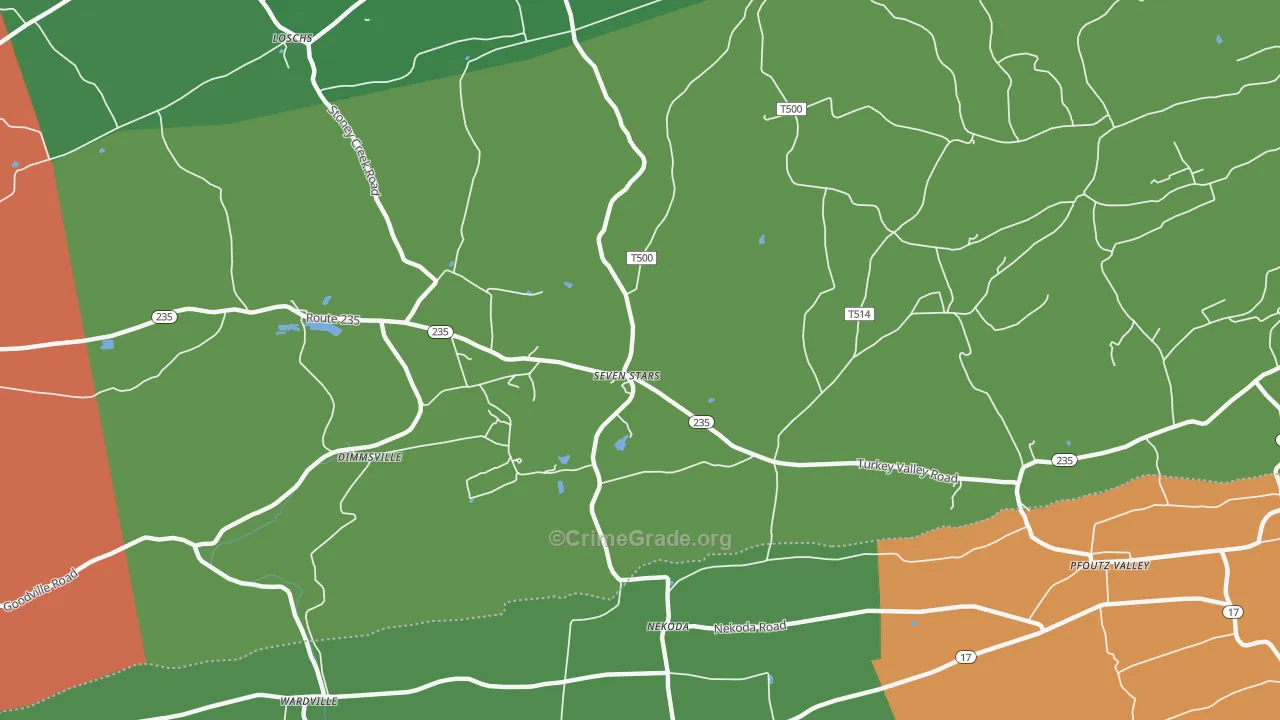 Seven Stars, PA Map of Drug-Related Crime Rates