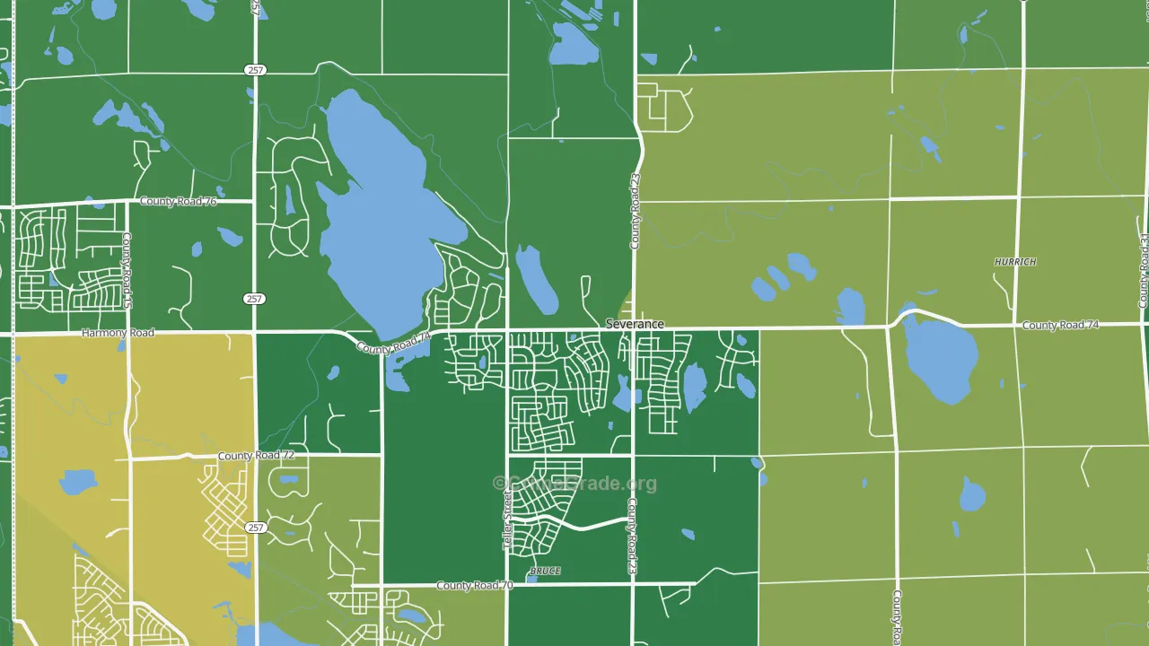 Severance, CO Map of Drug-Related Crime Rates