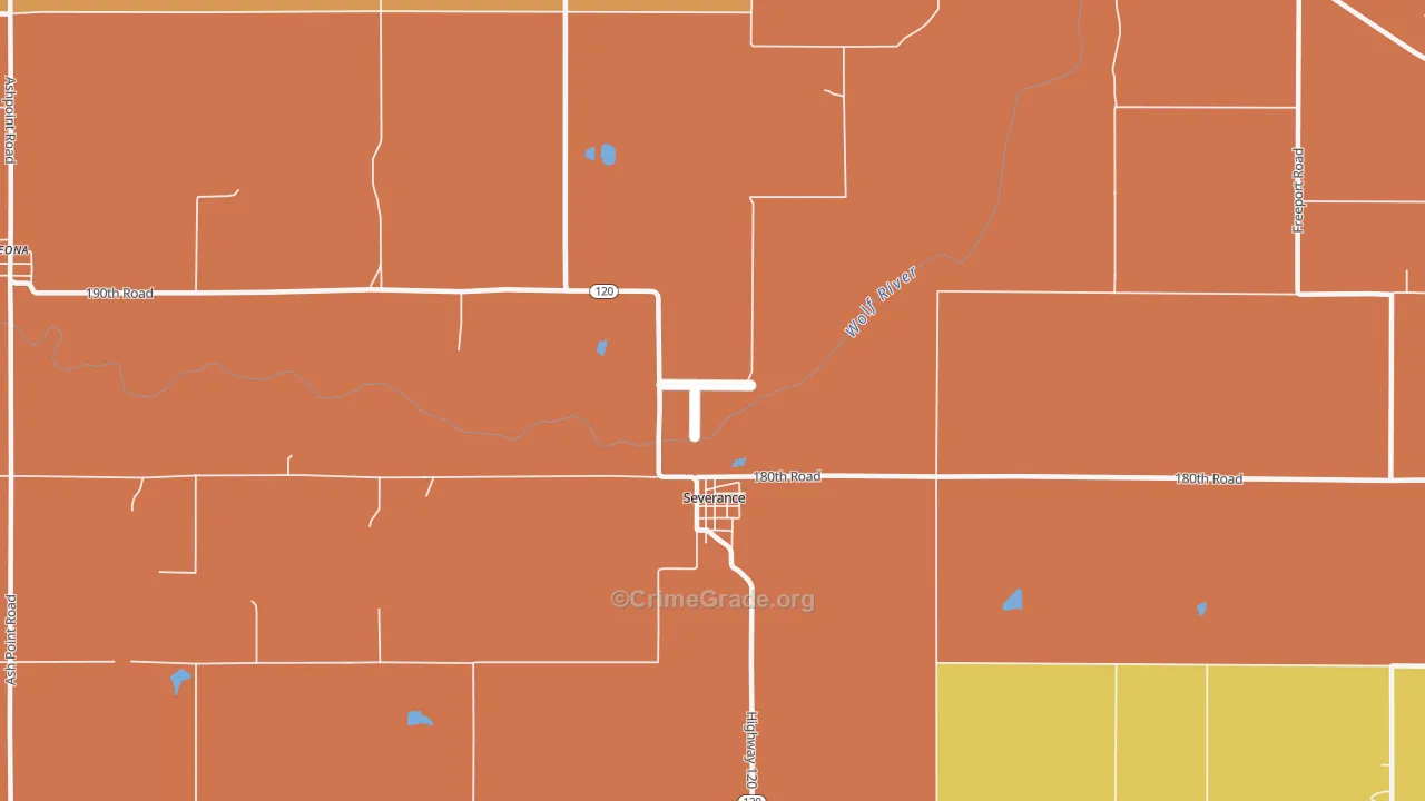 Severance, KS Map of Drug-Related Crime Rates