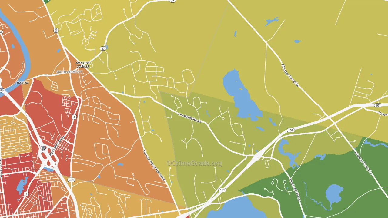 Severance, NH Map of Drug-Related Crime Rates