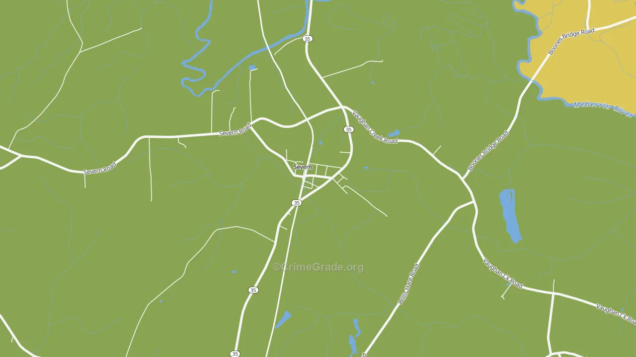 Severn, NC Map of Drug-Related Crime Rates