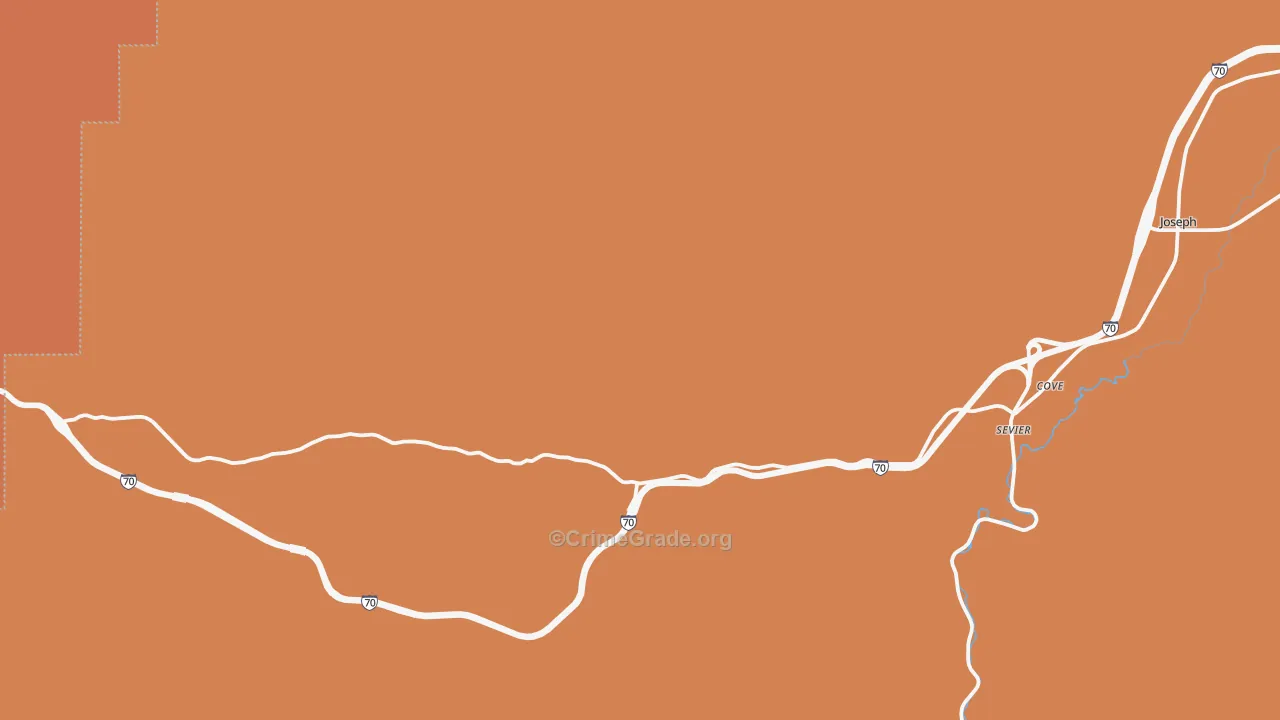 Sevier, UT Map of Drug-Related Crime Rates