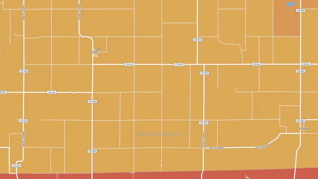 Sewal, IA Map of Drug-Related Crime Rates