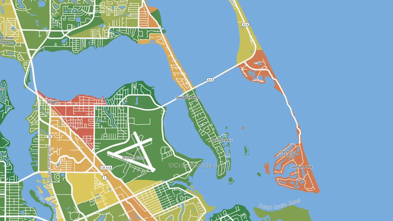 Sewalls Point, FL Map of Drug-Related Crime Rates