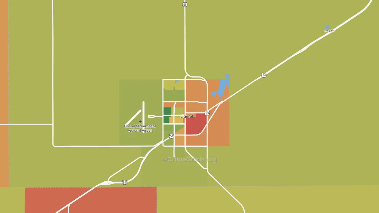 Seward County, KS Map of Drug-Related Crime Rates