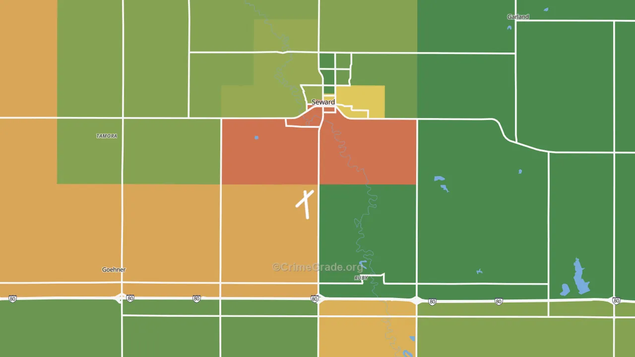 Seward County, NE Map of Drug-Related Crime Rates
